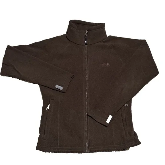 North Face Jacket Womens Small Brown Fleece Full Zip Up Sweater Coat Outdoors - Picture 1 of 10